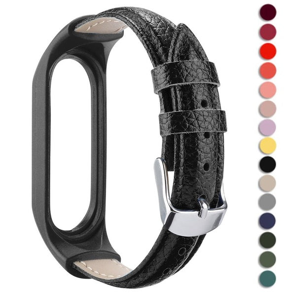 Leather Strap For Xiaomi Mi Band 7 6 5 4 3 for MiBand 5 for Mi Band 6 Smart Accessories Wrist Band Wristbands Bracelet Matron Inn