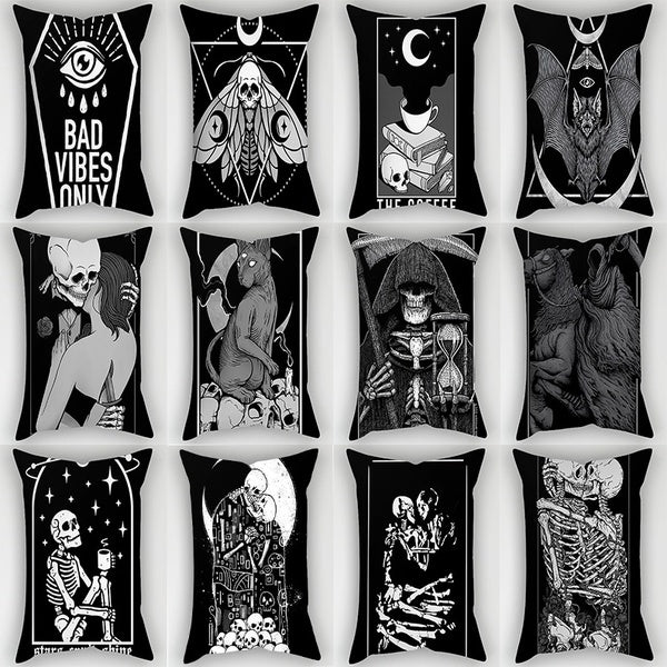 Skull Printed Pillowcase Household Hugging Pillowcase Rectangular Pillowcase Hugging Pillowcase Cushion Cover 30*50