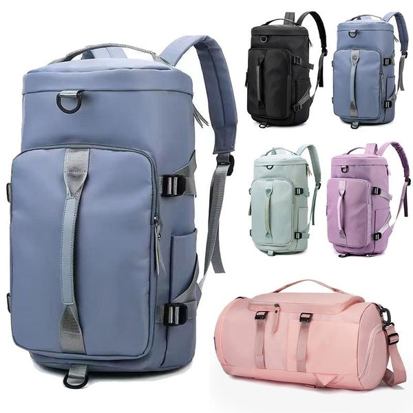 Sac de sport de grande capacité, sac à dos de rangement de bagages avec'séparation humide et sec avec chaussure indépendante et sangle convertible, s