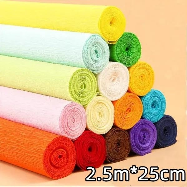 2,5 m x 25 cm DIY Fleur Faire du Papier Crépon Décoratif Origami Papier Crépon Froissé Artisanat Emballage Pliage Scrapbooking Fête Toile De Fond Déc