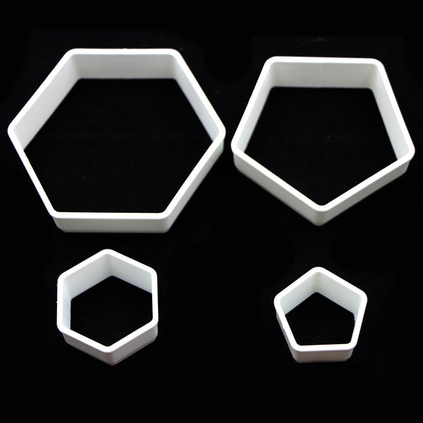 4PCS-SET Hexagon Football Cookie Cutter Plastic Soccer Decoration Cutters Sugarcraft Fondant Baking Tools DIY Biscuit Cake Mold