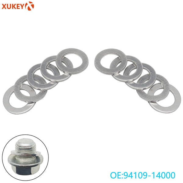 Xukey 10-20 PCS M14 Aluminum Engine Oil Drain Plug Crush Gaskets Washers Seals for Honda Accord Civic CRV Acura Replaces 94109-14000
