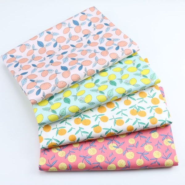 4 Pcs-lot Cartoon Fruit Olive Lemon Printed Cloth 100% Cotton Twill Fabric Fat Quarter Bundle of DIY Handmade Quilting Patchwork Tissue Cloth Sewing