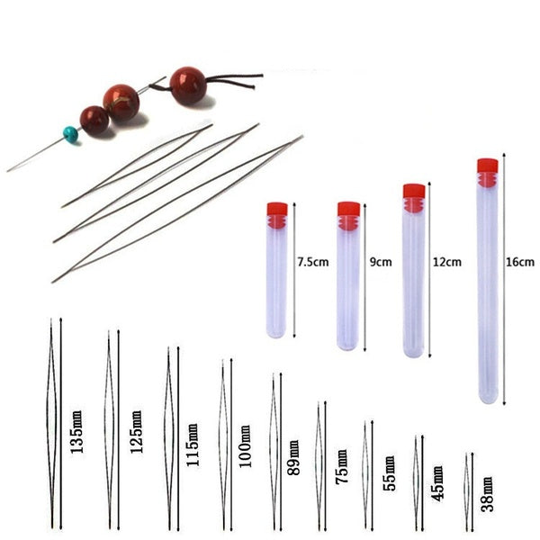 10Pcs-bottle Beaded Needle Middle Opening Needle Big Eye Needle Handmade Necklace Threading Beading Needle Accessories Tube Bottled