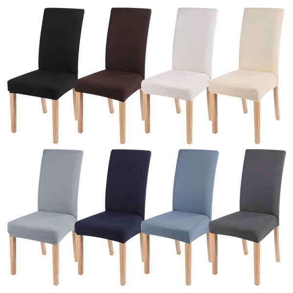 6-4-2-1Pcs Solid Color Chair Cover Spandex Slipcovers for Dining Room Stretch Elastic Chair Covers Banquet Hotel Kitchen Wedding 10 Colors