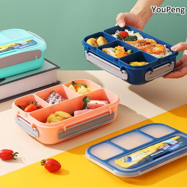 YouPeng 1300ml Lunch Box 4 Compartiments Bento Lunch Box Conteneurs pour Adultes-Enfants-Enfants Micro-ondes & Lave-Vaisselle & Congélateur