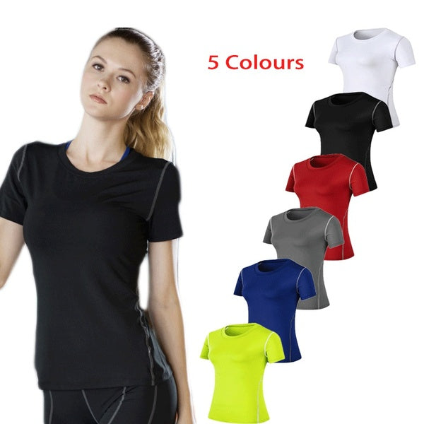 Women Sleeveless Casual Tight T shirt Sports Tank top Workout Exercise Fitness Yoga Vest Ladies Running Short Sleeved T-shirt Quick Drying Clothes