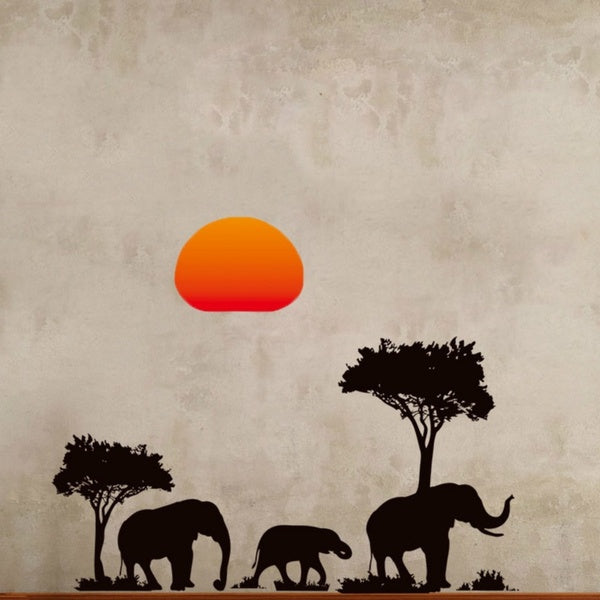 Elephants Family Nightfall Metal Cutting Dies Cut Die Mold Decoration Scrapbook Paper Craft Embossing Folder Photo Album Decorative Craft