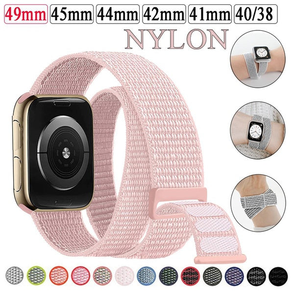 Nylon Sport Strap for smart watch Ultra 8 7 49mm 45mm 41mm 44mm 40mm 42mm 38mm Two tours Breathable Soft watchband bracelet belt Band for smartwatch
