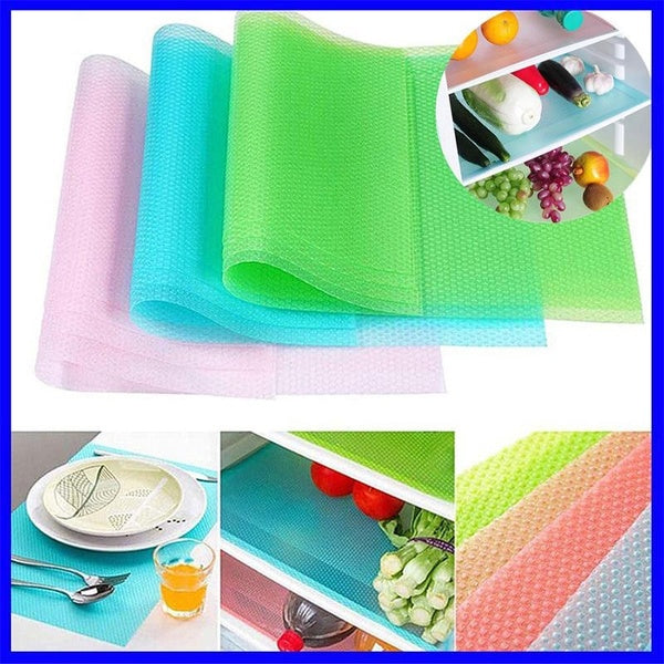 1-6pcs Refrigerator Mats Antibacterial Antifouling Freezer Shelf Liner Non Slip Absorption Pad MultifunctionFor Fridge Refrigerator Pad Kitchen Shelv