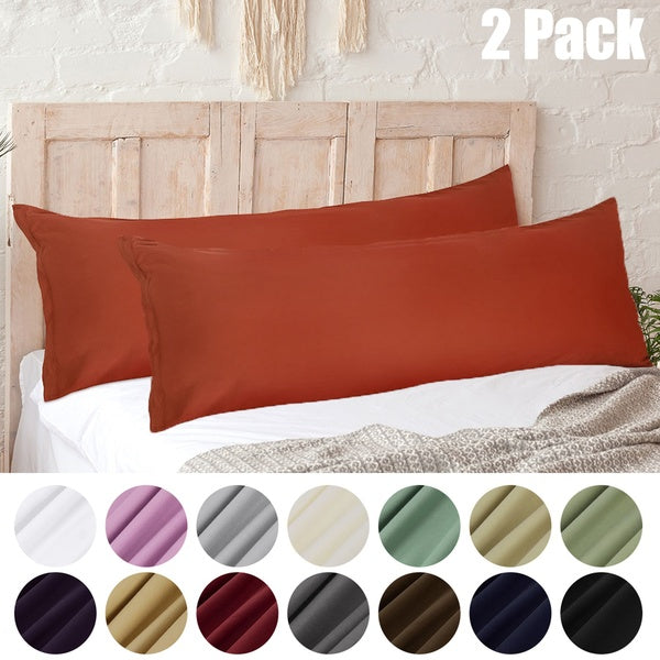 (No Inner) 2 Packs Body Pillow Cover, Soft 100% Brushed Microfiber Zippered Pillowcase for Long Pillows