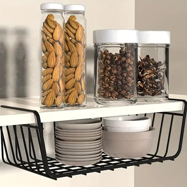 Space Saving Under Cabinet Sliding Wire Basket Racks, Heavy Duty Pullout Organizers For Kitchen Counter, Pantry Storage & Organization