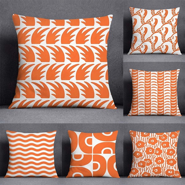 Orange series pattern decorative pillowcase, square pillowcase, home office decoration (45cm * 45cm)