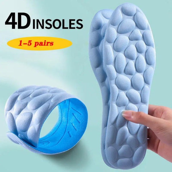 1-5Pairs 4D Memory Foam Shoes Insole,Breathable Absorb Sweat Pain Relief Massage Cushioning Insoles Breathable Deodorant Pads Sports Pads Women Men C