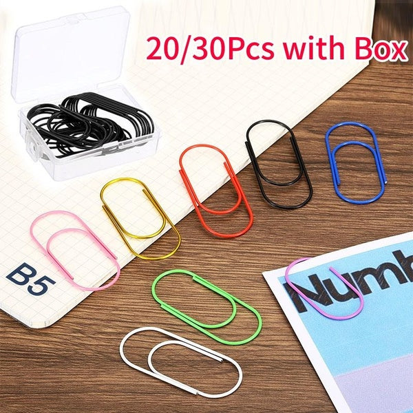 20-30pcs 50x21mm Large Size Paper Clips Multicolors Available Large Wide Paper Clips on Promotion Large Clips with Box
