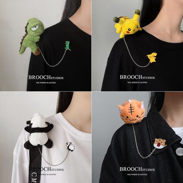BROOCH cartoon cute doll plush pendant, bag accessories, trendy pin clothing accessories, fashion versatile and delicate brooch Matron Inn