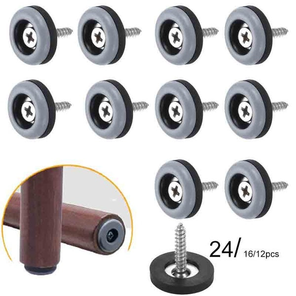 19-22-25mm Furniture Feet Slider Glides Screw-in Chair Leg Protector Pads PTFE 12-16-24pcs