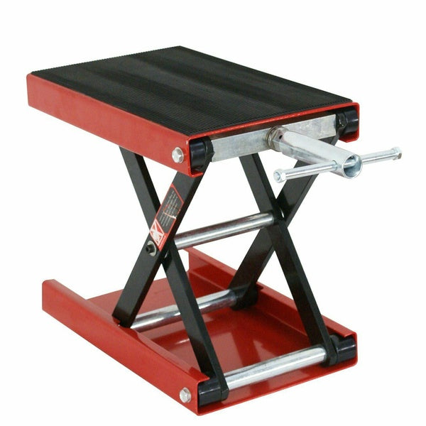 Motorcycle Red Scooter Crank Stand Mini Scissor Lift Jack ATV Dirt Bike 1100 LB