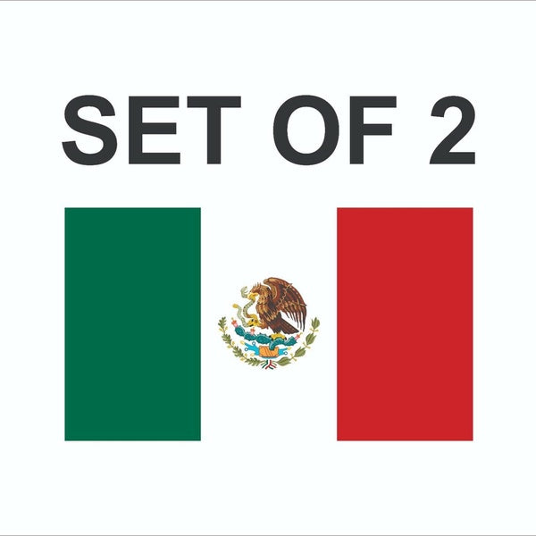 SET Of 2 Mexico Flag Sticker Decal Vinyl Mexican Bumper Truck Car Window