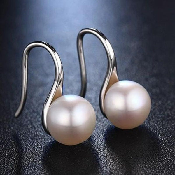 Exquisite Elegant Pearl Drop Earrings for Women Bridal Wedding Simple Accessories Matron Inn