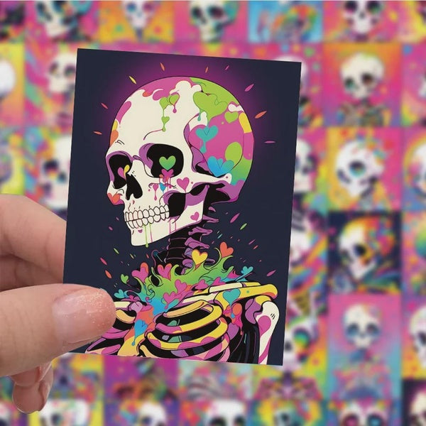 10-60pcs Colorful Cute Skull Stickers Graffiti Stickers for DIY Luggage Laptop Skateboard Motorcycle Bicycle Stickers