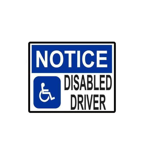 15CM*12.4CM Creative Notice Disabled Driver Car Sticker Funny PVC Decal 12-0303