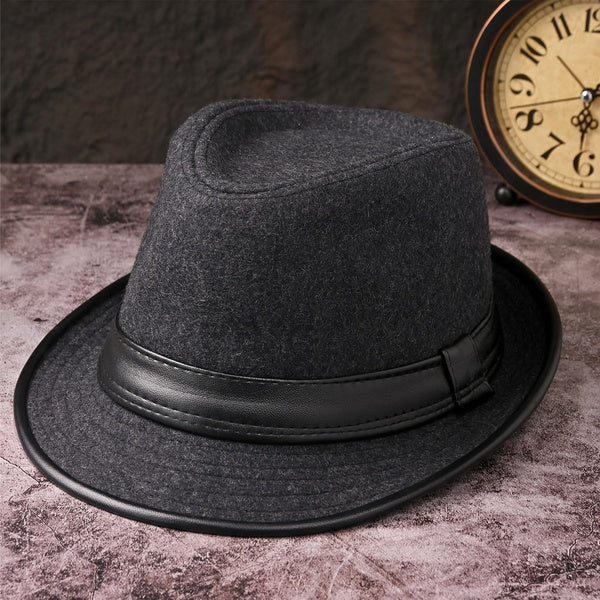 1 chapeau Fedora de style vintage pour personnes d'âge moyen et âgées, matériau en polyester, léger, artisanat tissé, coupe inélastique, sans plumes,