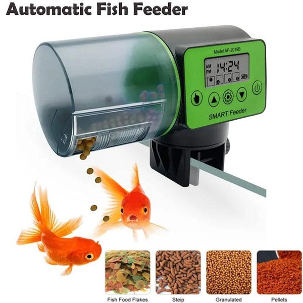 200ML Automatic Fish Feeder Moistureproof Electric Auto Fish Feeder Aquarium Tank Timer Feeder Vacation Weekend Fish Food Dispenser