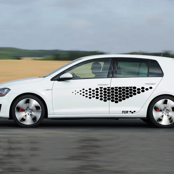 2pcs Car Sticker Door Side Skirt For Golf 4 5 6 7 Polo Auto Vinyl Film Racing Decal Automobiles Auto Car Accessories