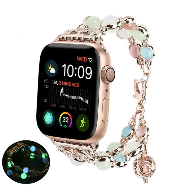 Women Luminescence watch strap For Apple watch 38mm 42mm 44mm 40mm Bands night light Jewellery bracelet for iWatch series 4 3 2