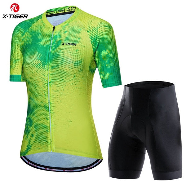 X-Tiger Short Sleeve Women Cycling Jerseys set Breathable Mountain Bike Clothes Ropa Ciclismo Women Bicycle Cycling Clothing