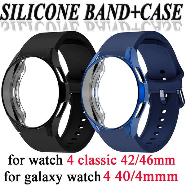 TPU Case with Film - Case Without Film + Silicone Band for Samsung Galaxy Watch 4 44mm 40mm Galaxy Watch 4 Classic 46 Mm 42mm Accessories Sport Watch