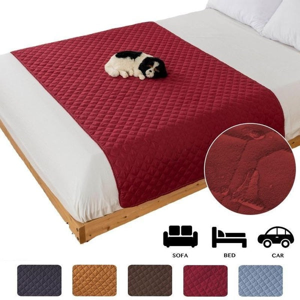 Reversible Double-Sided Water-Resistant Pet Bed Cover Protects Furniture from Dog, Cat, and Kids - Sofa and Couch Protector Blanket Has Durable Polye