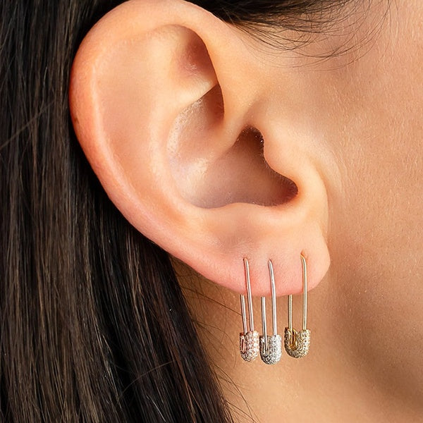 Boutique Noble Simple White Zircon Paper Clip Shape Women's Earrings Anniversary Christmas Gift Beach Party Jewelry