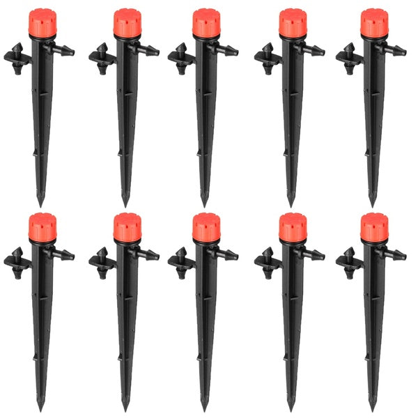25PCS Adjustable Spray Drippers 180-360 Degree Micro Emitter Irrigation Watering System Red-Black