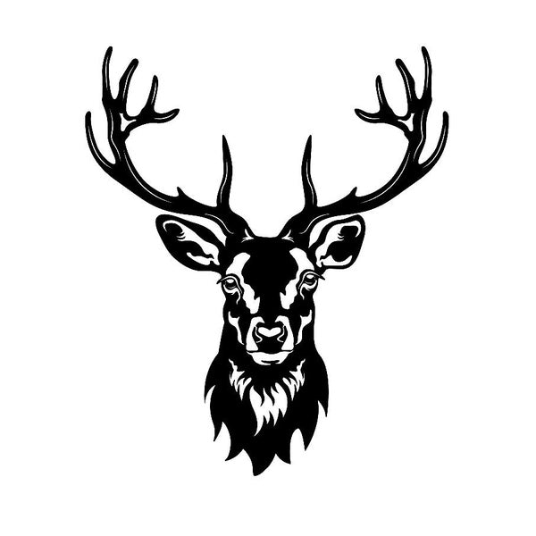 2pcs, Deer Head Decal Vinyl Sticker Car Sticker