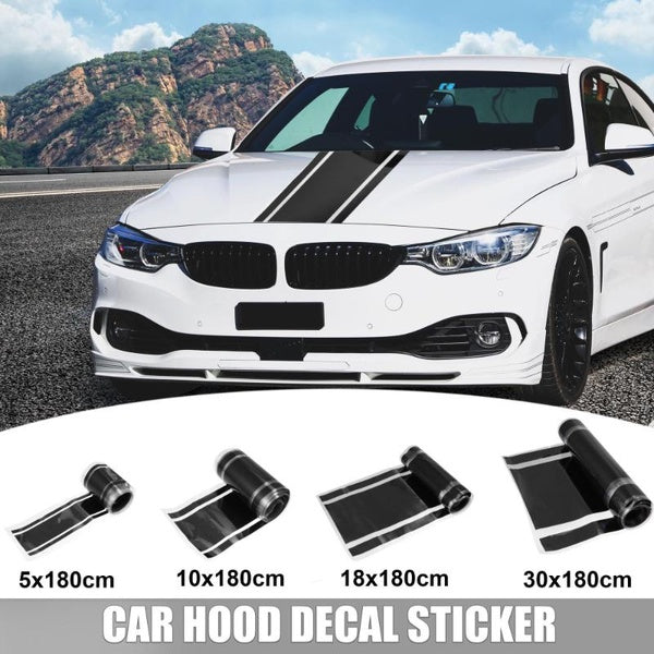 5-10-18-30x180cm Car Hood Stripe Pattern Sticker Auto Exterior Decal Decoration for Car Hood Roof Trunk Skirt Bumper