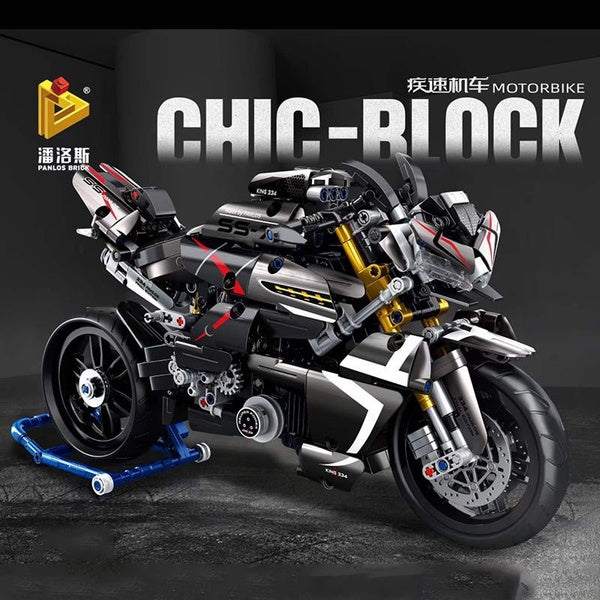 New 1056pcs Super Racing Motorcycle Motorbike Model Building Block Brick Educational Assembly Toy Children Boy Gift