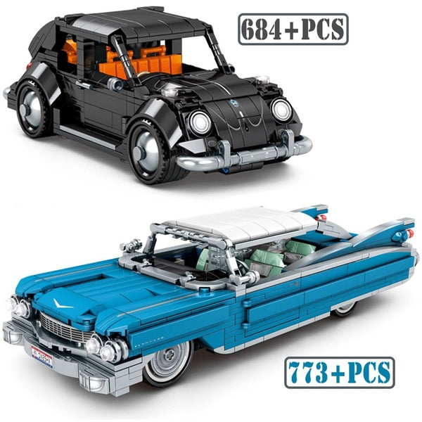 New Classic Racing Car Building Blocks Model Cars Assembly Toys DIY Bricks Kits for Kids Children Gifts