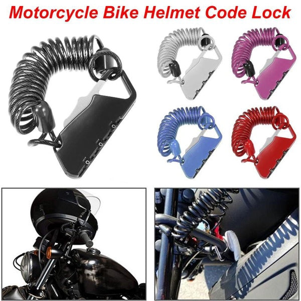 3-Digit Motorcycle Bike Helmet Lock Security Resettable Lock with Cable Anti-Theft Luggage Lock