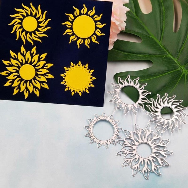 Styles de motifs de soleil et de tournesol matrices de découpe en métal artisanat gaufrage Scrapbooking pour la fabrication de cartes