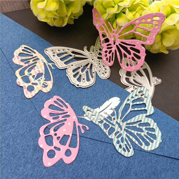 2pcs-lot Butterflies Cutting Die, Paper Die Cuts, Cutting Dies for Card Making, Metal Die Cut Stencil for DIY Crafts Scrapbook Album Paper Card