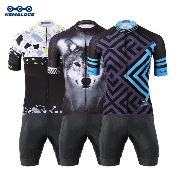 KEMALOCE Blue Cycling Wear Men Team Pro 2023 Mtb Bicycle Cycling Clothing Summer Bicycle Bike Clothes Kits