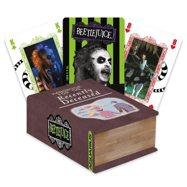 Jeu de cartes Beetlejuice dans un coffret livre