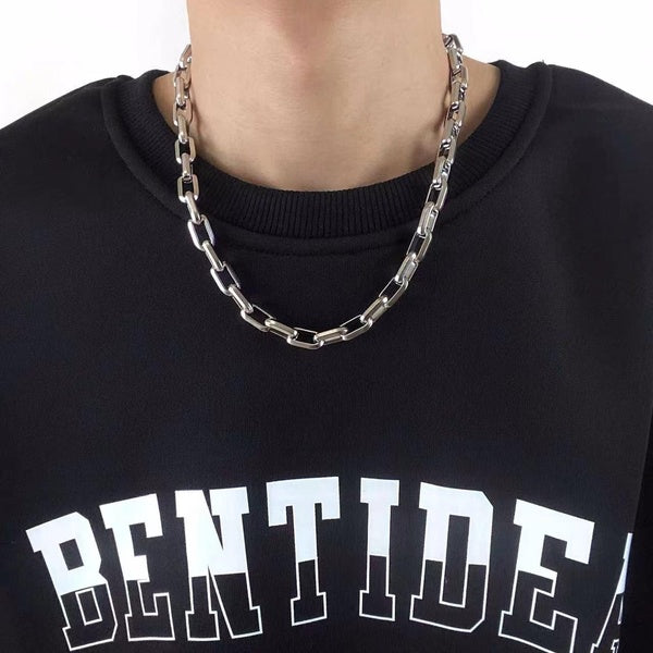 Titanium Steel Necklace Men's Fashion Accessories Stainless Steel Silver Necklace Jewelry Necklace Party Birthday Gifts Jewelry Fashion Men's Accesso Matron Inn