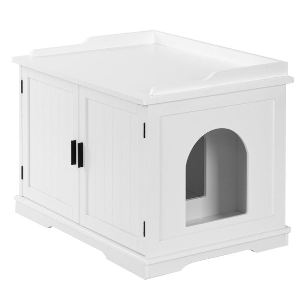 Cat Litter Box Enclosure Cabinet Large Wooden Indoor Storage Bench for Living Room（Cannot Ship To POBOX)