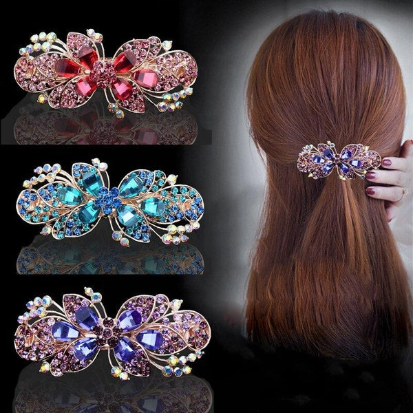 New Rhinestone Flower Hairpin Fashion Elegant Temperament Ladies Hair Accessories Matron Inn