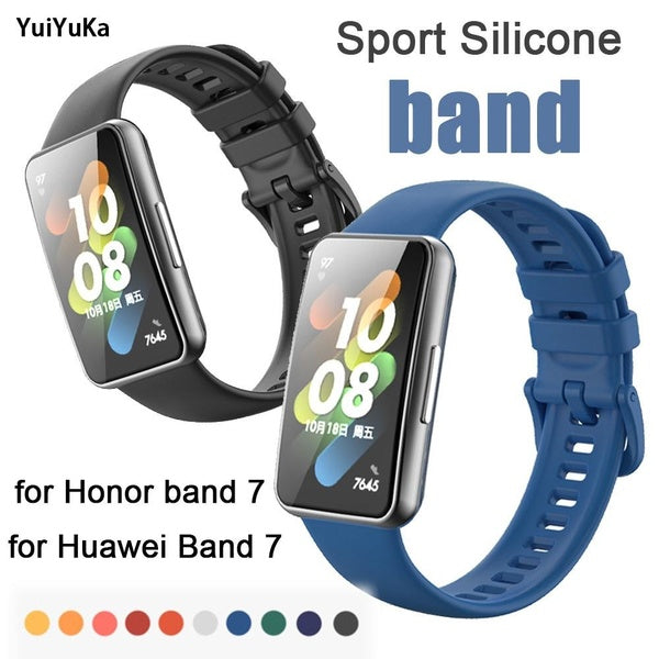 YuiYuKa Soft Sport Silicone Band for Huawei Band 7 Watch Strap for Hornor Band 7 Accessories Replacement Wristband Bracelet Matron Inn
