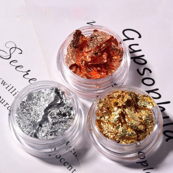 1 Box Fashion Gold Foils Paper Nails Sticker for Decorations DIY Foil Nail Art for Manicure Design Resin Filled