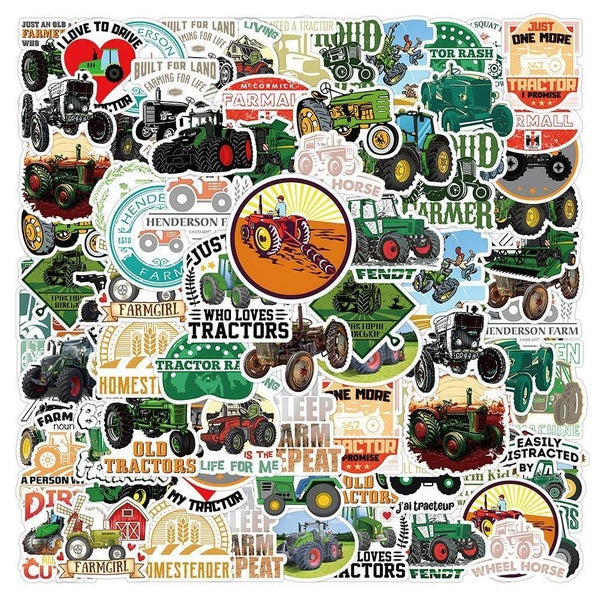 10-52Pcs Farm Tractor Stickers Agrimotor Graffiti Stickers for DIY Luggage Laptop Skateboard Motorcycle Bicycle Stickers